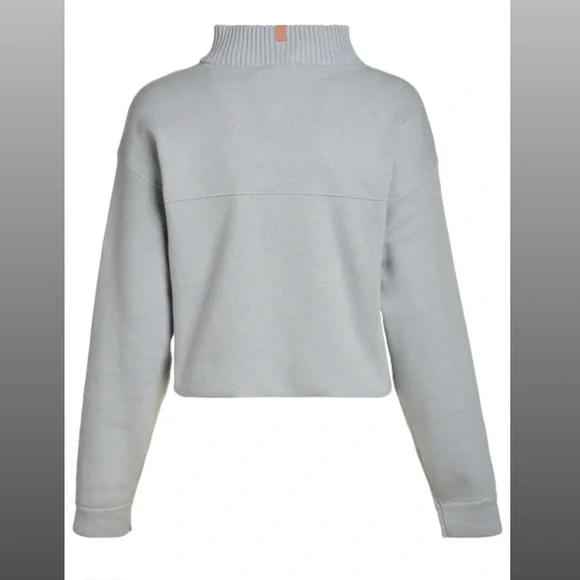 Lunya Cozy Cotton Silk Pullover Quarter Zip Sweater Chilled Blue S M L XL $198 - Picture 2 of 6